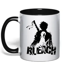 Чашка з кольоровою ручкою Бліч маска Сонячно жовтий фото