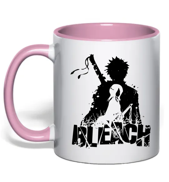 Чашка з кольоровою ручкою Bleach Ichigo Rukia Ніжно рожевий фото