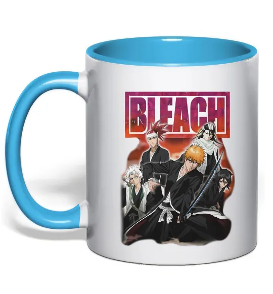 Чашка з кольоровою ручкою Bleach Блакитний фото