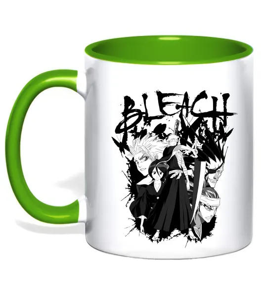 Чашка с цветной ручкой Бліч Лаймовый фото