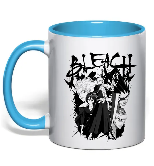 Чашка з кольоровою ручкою Бліч Блакитний фото