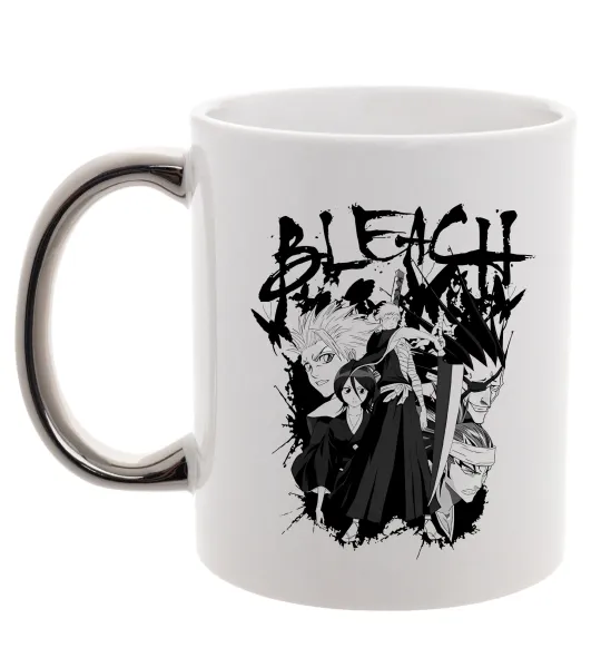 Чашка з кольоровою ручкою Бліч Срібло фото