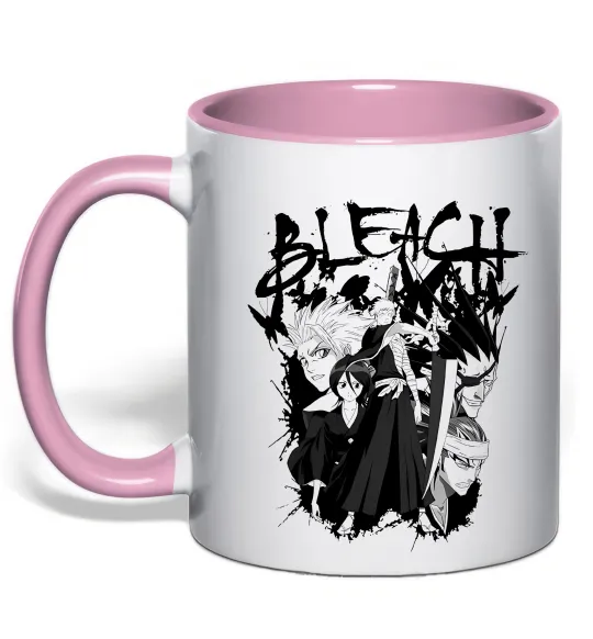 Чашка з кольоровою ручкою Бліч Ніжно рожевий фото