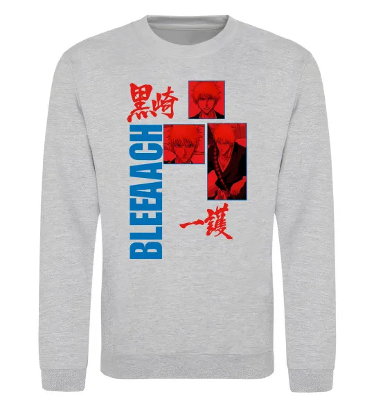 Свитшот Ichigo Bleach Серый меланж фото