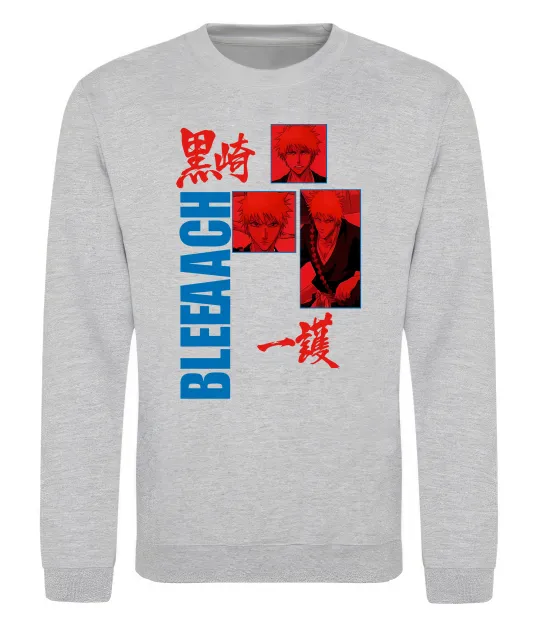 Світшот Ichigo Bleach Сірий меланж фото