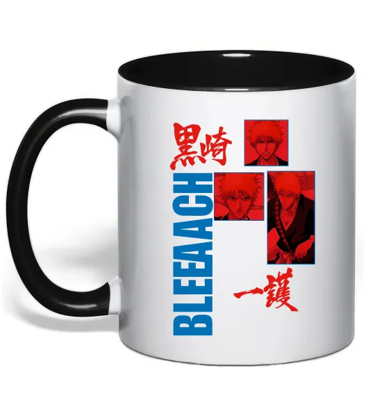 Чашка з кольоровою ручкою Ichigo Bleach Чорний фото
