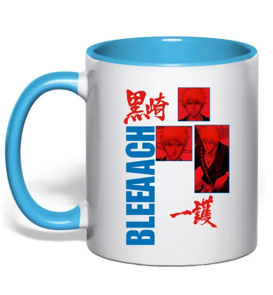 Чашка з кольоровою ручкою Ichigo Bleach Блакитний фото