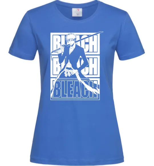 Жіноча футболка Bleach Kurosaki Ichigo Яскраво-синій фото