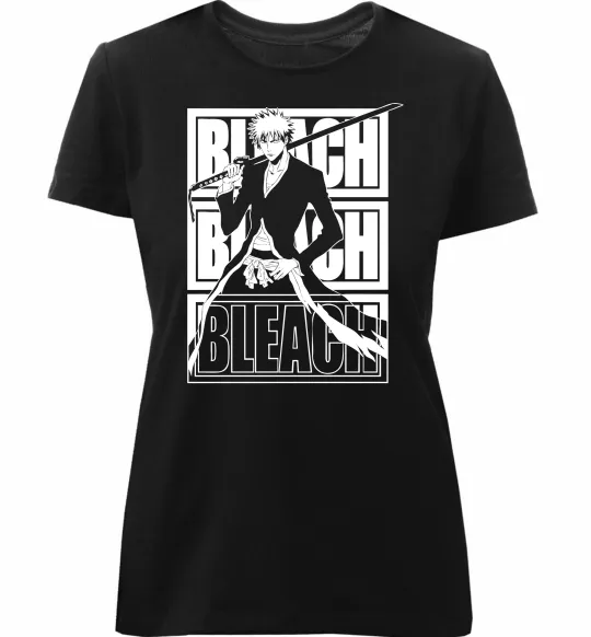 Жіноча преміум футболка Bleach Kurosaki Ichigo Чорний фото