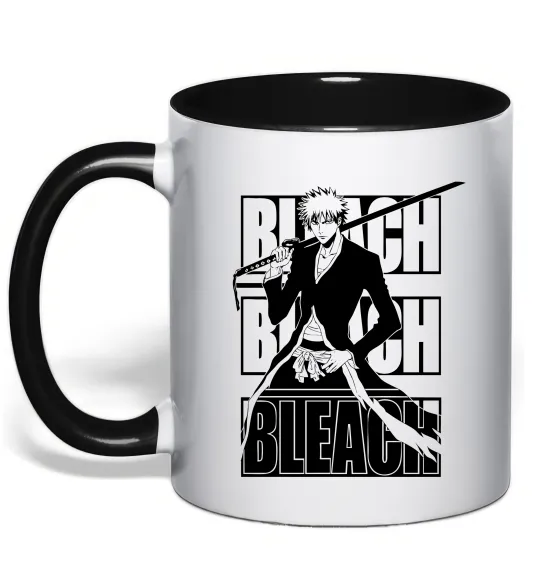 Чашка з кольоровою ручкою Bleach Kurosaki Ichigo Чорний фото