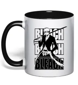 Чашка з кольоровою ручкою Бліч маска Сонячно жовтий фото