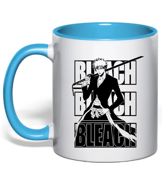 Чашка з кольоровою ручкою Bleach Kurosaki Ichigo Блакитний фото