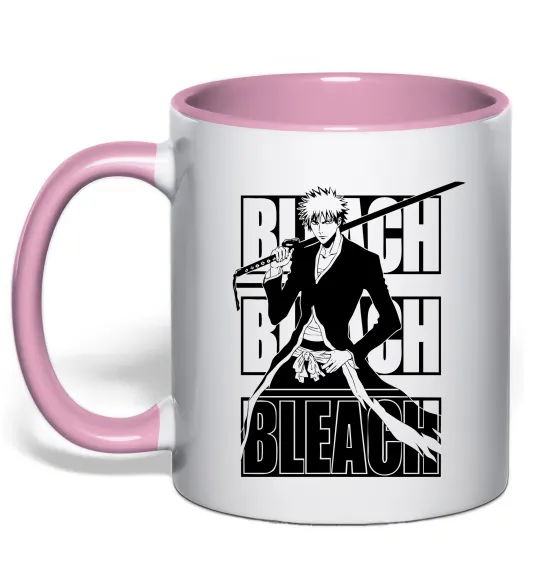 Чашка з кольоровою ручкою Bleach Kurosaki Ichigo Ніжно рожевий фото