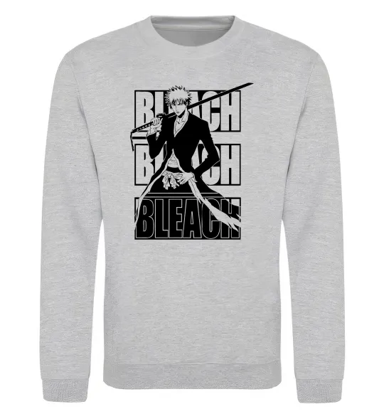 Свитшот Bleach Kurosaki Ichigo Серый меланж фото