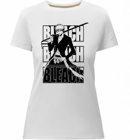 Жіноча преміум футболка Bleach Kurosaki Ichigo Білий фото