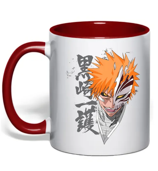 Чашка з кольоровою ручкою Бліч маска Червоний фото