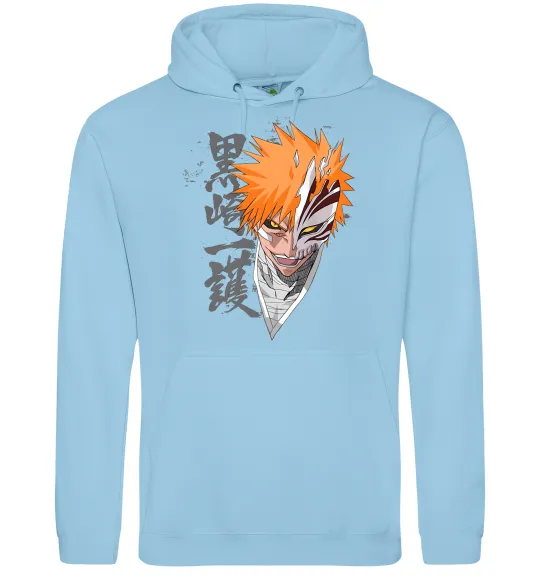 Мужская толстовка (худи) Бліч маска Голубой фото