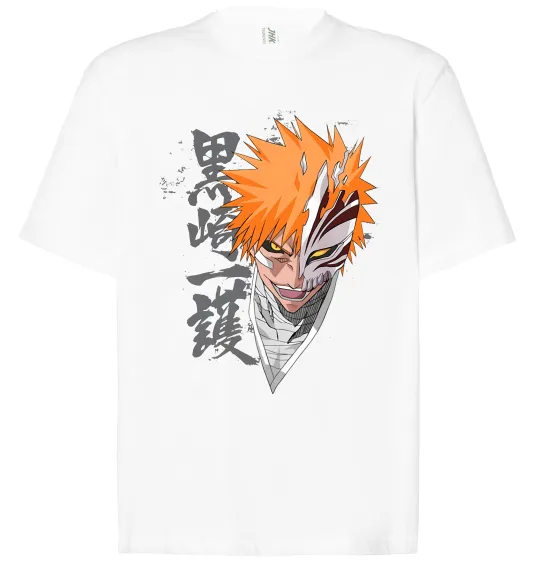 Футболка Оверсайз Бліч маска Білий фото