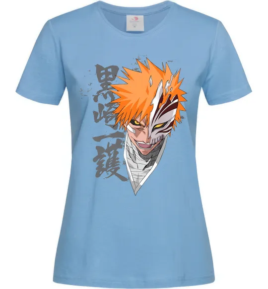 Жіноча футболка Бліч маска Блакитний фото