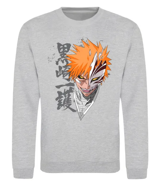 Світшот Бліч маска Сірий меланж фото