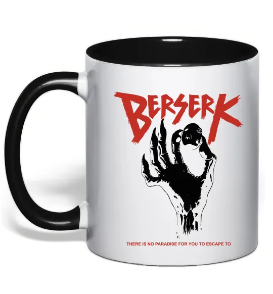 Чашка с цветной ручкой Berserk hand Черный фото