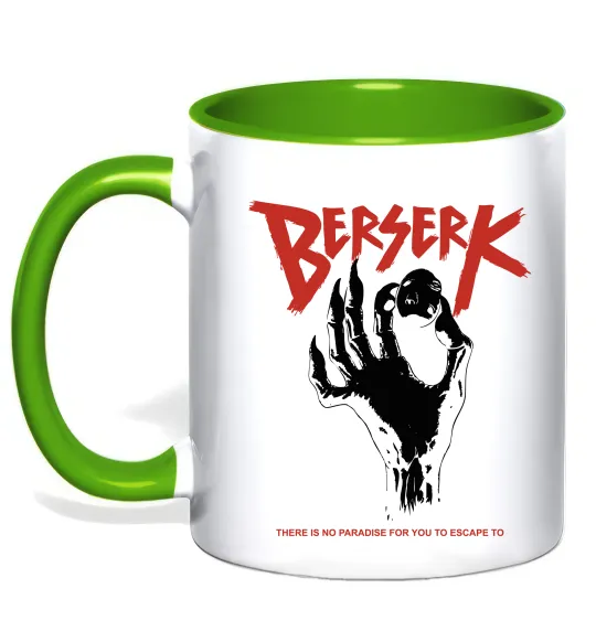 Чашка с цветной ручкой Berserk hand Зеленый фото