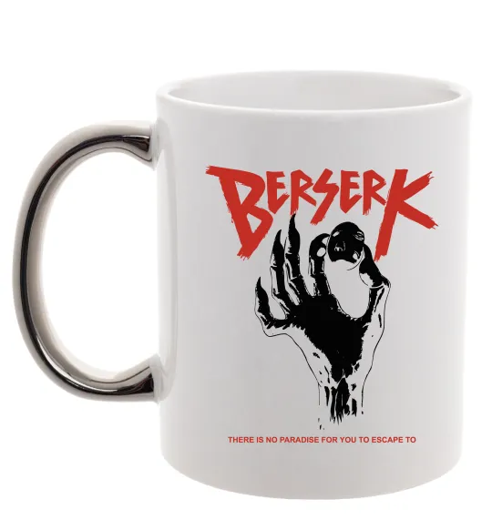 Чашка с цветной ручкой Berserk hand Серебро фото