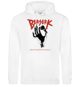 Мужская толстовка (худи) Berserk hand Белый фото