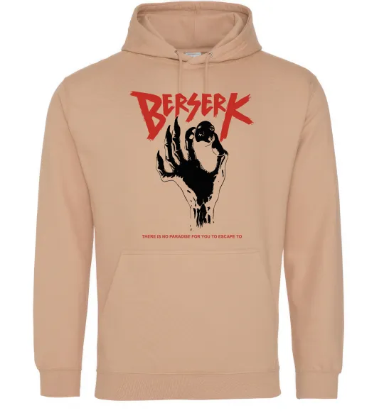 Мужская толстовка (худи) Berserk hand Песочный фото