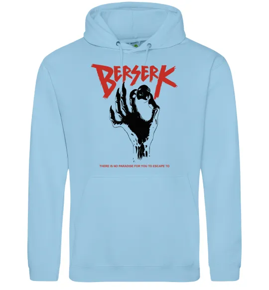 Мужская толстовка (худи) Berserk hand Голубой фото
