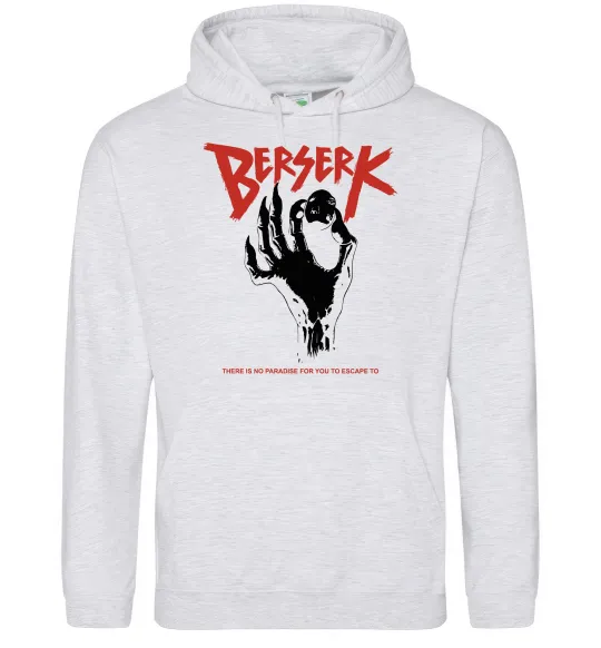 Женская толстовка (худи) Berserk hand Серый меланж фото