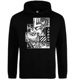 Мужская толстовка (худи) Berserk manga Черный фото