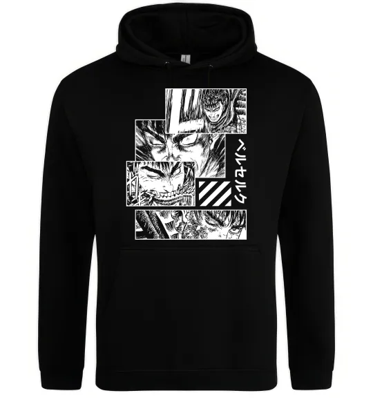 Женская толстовка (худи) Berserk manga Черный фото