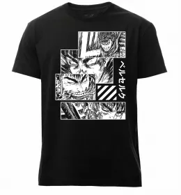 Мужская премиум футболка Берсерк Черный фото