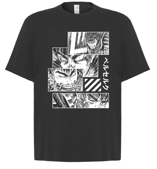Футболка Оверсайз Berserk manga Черный фото