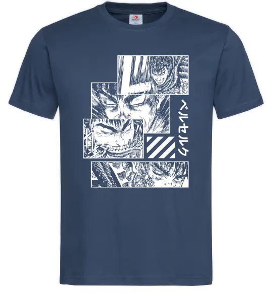Мужская футболка Berserk manga Темно-синий фото
