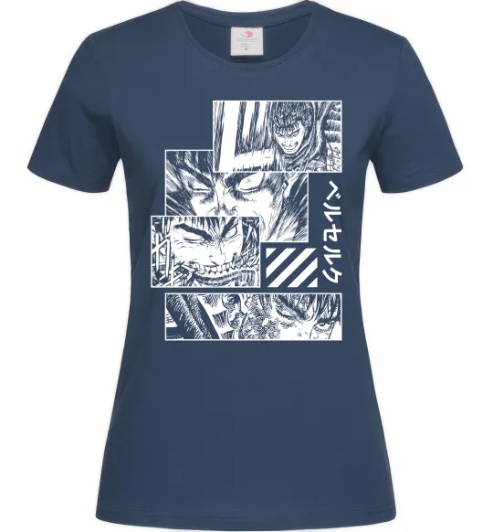Женская футболка Berserk manga Темно-синий фото