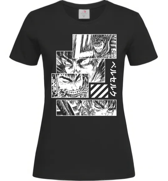 Женская футболка Berserk manga Черный фото