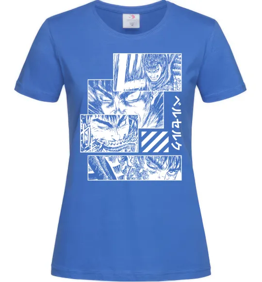 Женская футболка Berserk manga Ярко-синий фото