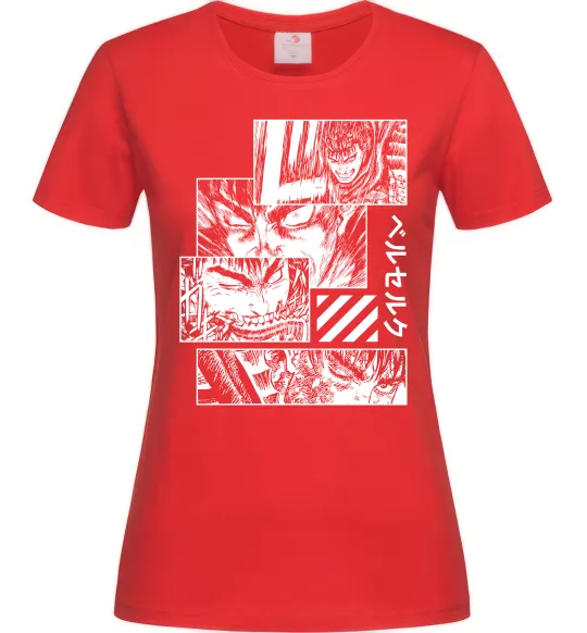 Женская футболка Berserk manga Красный фото