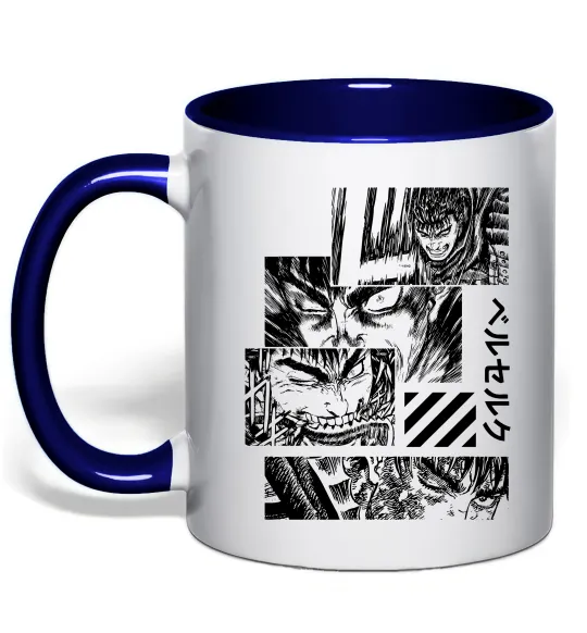 Чашка з кольоровою ручкою Berserk manga Глибокий темно-синій фото