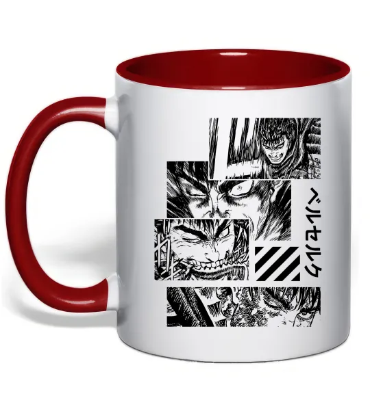 Чашка з кольоровою ручкою Berserk manga Червоний фото