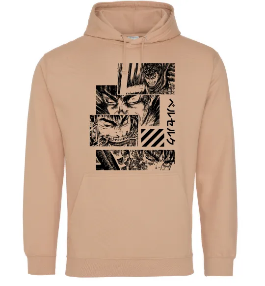Мужская толстовка (худи) Berserk manga Песочный фото