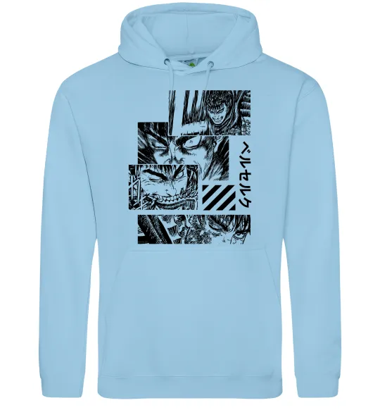 Чоловіча толстовка (худі) Berserk manga Блакитний фото