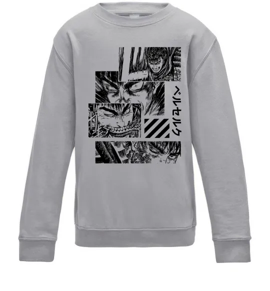 Детский Свитшот Berserk manga Серый меланж фото