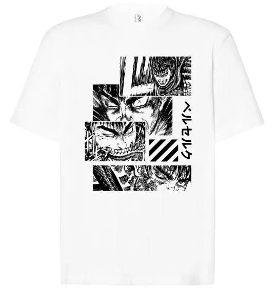 Футболка Оверсайз Berserk manga Белый фото