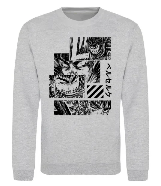 Свитшот Berserk manga Серый меланж фото