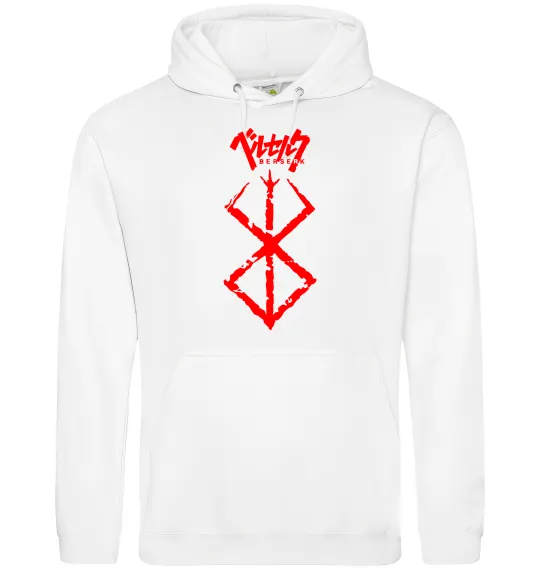 Мужская толстовка (худи) Берсерк мітка Белый фото