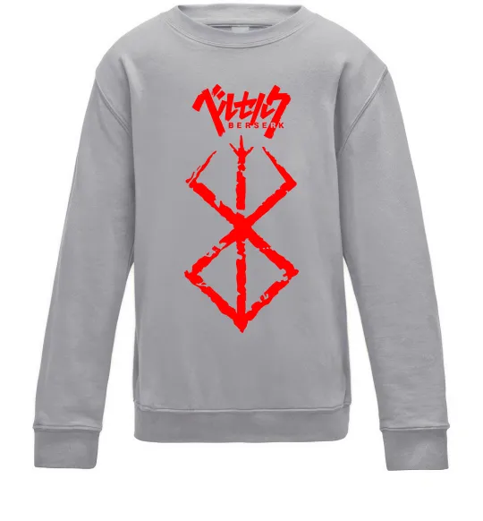 Детский Свитшот Берсерк мітка Серый меланж фото