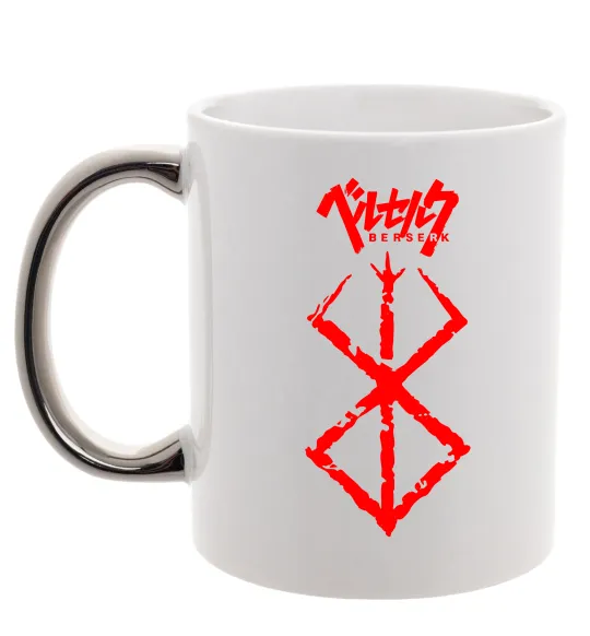 Чашка с цветной ручкой Берсерк мітка Серебро фото